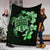 Hawaiian Kanaka Hibiscus Plumeria Mix Polynesian Turtle Premium Blanket Green AH - Polynesian Pride