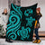 Tonga Polynesian Premium Blanket - Turquoise Tentacle Turtle - Polynesian Pride