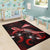 Tokelau Polynesian Area Rugs - Turtle With Blooming Hibiscus Red - Polynesian Pride