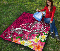 Tahiti Premium Quilt - Turtle Plumeria (Pink) - Polynesian Pride