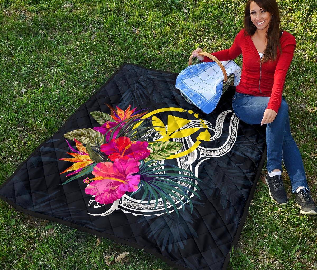 Hawaii Polynesian Premium Quilt - Tropical Flower - Polynesian Pride