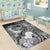 Yap Area Rug - Humpback Whale with Tropical Flowers (White) - Polynesian Pride