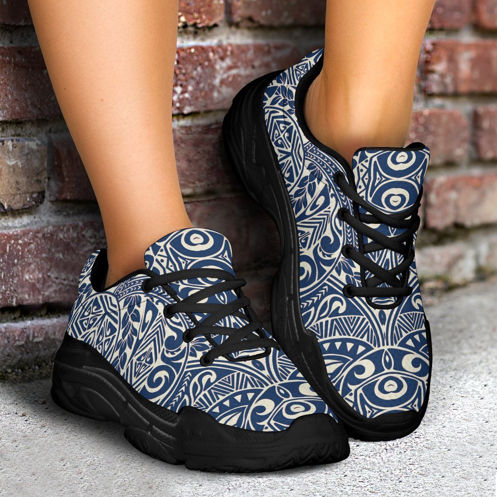 Polynesian Culture Blue White Chunky Sneakers - Polynesian Pride