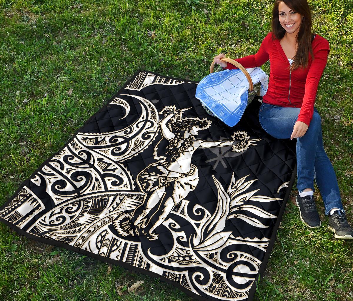 Polynesian Hawaii Premium Quilt - Hula Girl White - Polynesian Pride