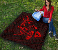 Hawaii Shark Red Polynesian Premium Quilt - Polynesian Pride