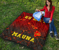 Hawaii Quilt - Premium Quilt - Protect Mauna Kea Map - Polynesian Pride