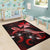 Wallis and Futuna Polynesian Area Rugs - Turtle With Blooming Hibiscus Red - Polynesian Pride