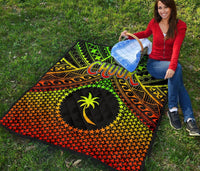 Polynesian Chuuk Premium Quilt - Reggae Vintage Polynesian Patterns - Polynesian Pride