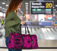 Polynesian Plumeria Mix Pink Black Hawaii Travel Bag - Polynesian Pride