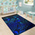 Guam Area Rugs Turtle Hibiscus Blue - Polynesian Pride