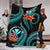 Polynesian Hawaii Premium Blanket - Turquoise Plumeria - Polynesian Pride