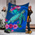 Hawaii Honu Aumakua Sea Hibiscus Premium Blanket - Nin Style - Polynesian Pride