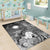 Marshall Islands Custom Personalised Area Rug - Humpback Whale with Tropical Flowers (White) - Polynesian Pride