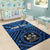 Fiji Personalised Area Rug - Fiji Seal With Polynesian Tattoo Style ( Blue) - Polynesian Pride