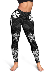 Wallis and Futuna Women's Leggings - White Tentacle Turtle - Polynesian Pride