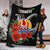 Tahiti Polynesian Premium Blanket - Hibiscus Coat of Arm Black - Polynesian Pride