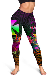 Wallis and Futuna Personalised Women's Leggings - Summer Hibiscus - Polynesian Pride