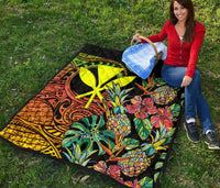 Polynesian Hawaii Premium Quilt - Pineapple Hibiscus - Polynesian Pride