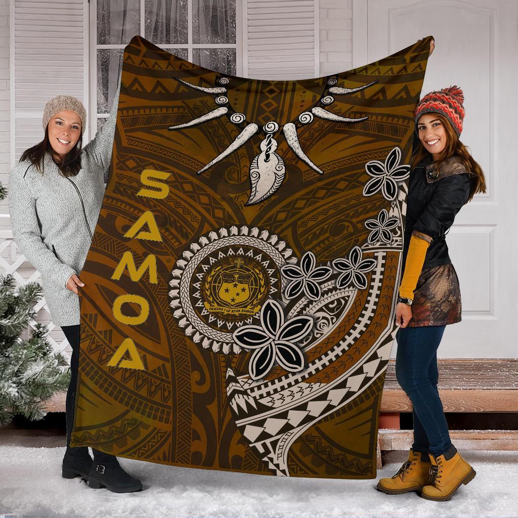 Samoa Premium Blankets - Polynesian Boar Tusk White - Polynesian Pride