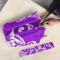 Guam Umbrella Turtle Coat of Arms Polynesian Pattern White Violet - Polynesian Pride