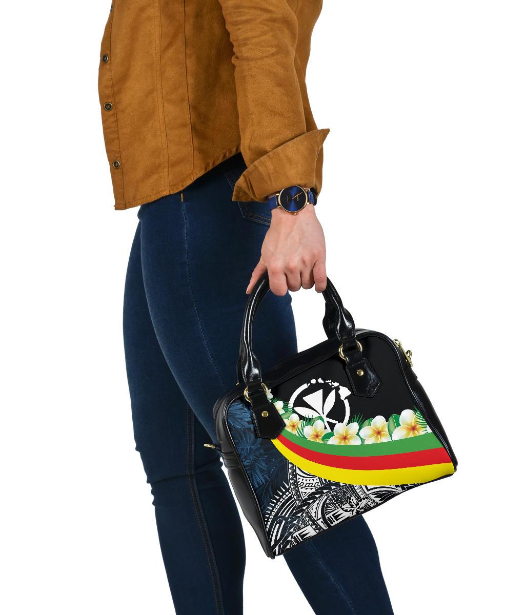 Polynesian Hawaii Shoulder Handbag - Kanaka Maoli With Plumeria Style - Polynesian Pride