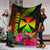 Wallis and Futuna Polynesian Personalised Premium Blanket - Hibiscus and Banana Leaves - Polynesian Pride