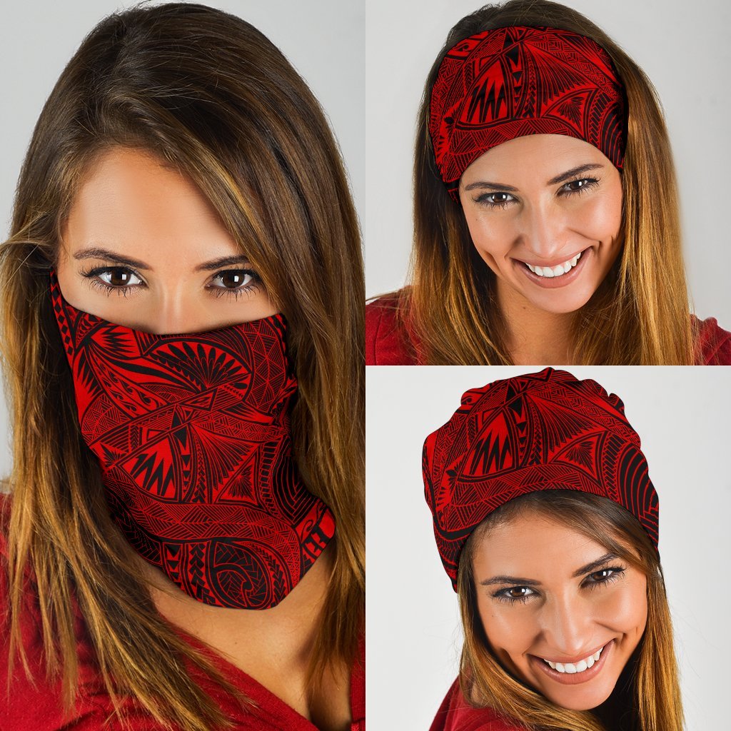 Hawaii Polynesian Spearhead Pattern Bandana 3 - Pack - AH - Red - Polynesian Pride