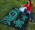 Marshall Islands Premium Quilt - Turquoise Tentacle Turtle Crest - Polynesian Pride