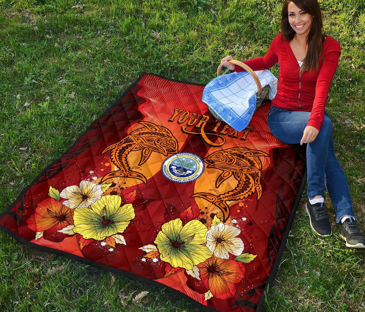 Federated States Of Micronesia Custom Personalised Premium Quilt - Tribal Tuna Fish - Polynesian Pride