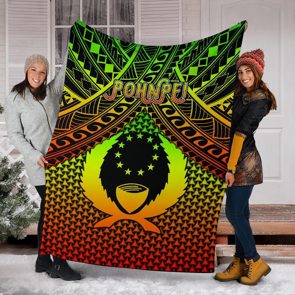 Polynesian Pohnpei Premium Blanket - Reggae Vintage Polynesian Patterns - Polynesian Pride