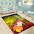 Cook Islands Custom Personalised Area Rug - Humpback Whale with Tropical Flowers (Yellow) - Polynesian Pride
