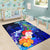 Yap Area Rug - Humpback Whale with Tropical Flowers (Blue) - Polynesian Pride