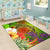 Fiji Polynesian Area Rug - Manta Ray Tropical Flowers (Reggae) - Polynesian Pride