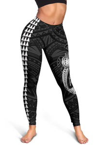 Hawaii Turtle Shark Polynesian Leggings - White - Polynesian Pride