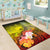 Custom Personalised Samoa Area Rug- Humpback Whale with Tropical Flowers (Yellow) - Polynesian Pride