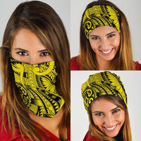 Polynesian Curly Tatau Yellow Unisex Bandana - Polynesian Pride