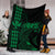 Hawaii Map Kanaka Polynesian Hula Girl Premium Blanket - Green - Polynesian Pride