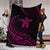 Hawaii Turtle Hibicus Premium Blanket - Frida Style - Pink - Polynesian Pride