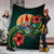 Tahiti Polynesian Premium Blanket - Green Turtle Hibiscus - Polynesian Pride