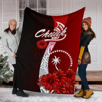 Chuuk Micronesia Premium Blanket - Coat Of Arm With Hibiscus - Polynesian Pride