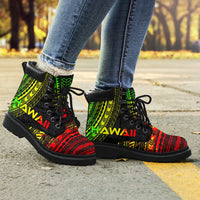 Hawaii Leather Boots - Polynesian Reggae Chief Version - Polynesian Pride