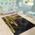 Pohnpei Personalised Area Rug - Pohnpei Seal In Heartbeat Patterns Style (Gold) - Polynesian Pride