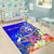 Tonga Custom Personalised Area Rug - Turtle Plumeria (Blue) - Polynesian Pride