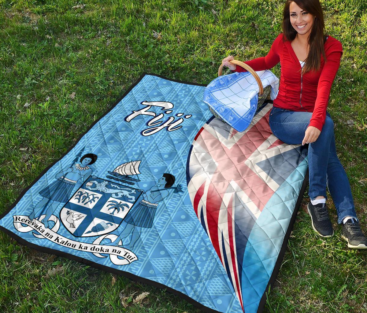 Fiji Polynesian Premium Quilt - Fiji Flag - Polynesian Pride