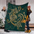 Hawaii Triple Marble Turtle Polynesian Hibiscus Premium Blanket - AH - Benjamin Style - Green - Polynesian Pride