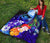 Polynesian Hawaii Custom Personalised Premium Quilt - Kanaka Maoli Humpback Whale with Tropical Flowers (Blue) - Polynesian Pride