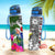 Cook Islands Custom Personalised Hydro Tracking Bottle White - Turtle Plumeria Banana Leaf - Polynesian Pride