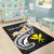 Hawaii Custom Personalised Area Rug - Kanaka Maoli Polynesian Patterns Plumeria (Black) - Polynesian Pride