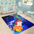 Guam Custom Personalised Area Rug - Humpback Whale with Tropical Flowers (Blue) - Polynesian Pride