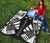 Gambier Islands Premium Quilt - Gambier Islands Flag Polynesian White Tattoo (Black) - Polynesian Pride